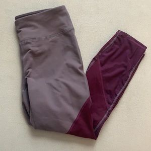 Fabletics three tone purple athletic leggings